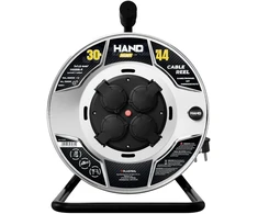 Przedłużacz bębnowy hand heavy schuko; 4x2p+su; ip44; 16a; h05rr-f; 3×1,5; 30m; juoda
