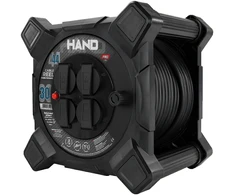Przedłużacz bębnowy kwadratowy linija hand pro; 4x2p+su; ip44; 16a; h07rn-f; 3×2,5; 30m; schuko; juoda