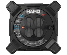Przedłużacz bębnowy kwadratowy linija hand pro; 4x2p+su; ip44; 16a; h07rn-f; 3×2,5; 25m; schuko; juoda