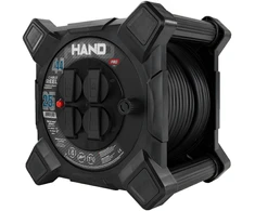 Przedłużacz bębnowy kwadratowy linija hand pro; 4x2p+su; ip44; 16a; h07rn-f; 3×1,5; 25m; juoda
