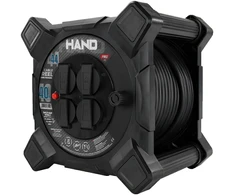 Przedłużacz bębnowy kwadratowy linija hand pro; 4x2p+su; ip44; 16a; h07rn-f; 3×2,5; 40m; schuko; juoda