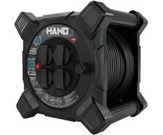 Przedłużacz bębnowy kwadratowy linija hand pro; 4x2p+su; ip44; 16a; h07rn-f; 3×2,5; 25m; schuko; juoda