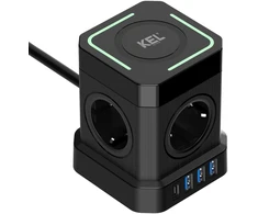 Przedłużacz power strip su ładowaniem bezprzewodowym; 4x2p+su + 3xusba + usbc, schuko; kel?