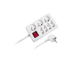 REBEL elektros tinklo ilgintuvas su jungikliu 7 lizdai 3m - 1.5mm