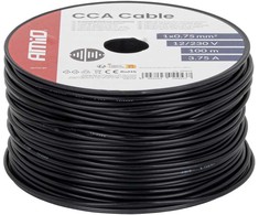 Viengyslis CCA kabelis, juodas, 1x0,75 mm² 100 m 12/230V AMIO-04453