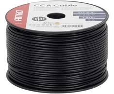 Viengyslis CCA kabelis, juodas, 1x1mm² 100m 5A 12/230V AMIO-04454