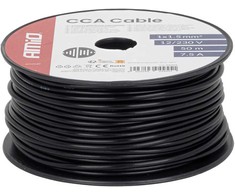 Viengyslis CCA kabelis, juodas, 1x1.5mm² 50m 7.5A 12/230V AMIO-04455