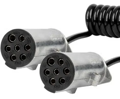 Spiralinis kabelis sunkvežimio priekabai 2x 7 kontaktų N tipo 5m 24v amio-04379