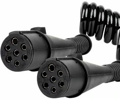 Spiralinis kabelis sunkvežimio priekabai 2x 7 kontaktų N tipo 5m 24v amio-04380