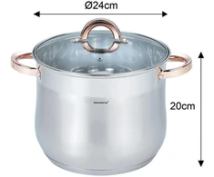 Puodas plieno su pokrywą, 8.6l, śr.24cm, klausberg, kb-7793