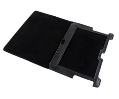 QUER Juodas dėklas, skirtas Samsung Galaxy Tab P5100 (natūrali oda)