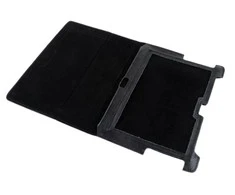QUER Juodas dėklas, skirtas Samsung Galaxy Tab P5100 (natūrali oda)