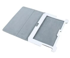QUER Baltas dėklas, skirtas Samsung Galaxy Tab P5100 (natūrali oda)