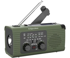 Radio solarne, przenośne radio awaryjne SOS, powerbank 5000mAh, latarka, dynamo, Kruger &amp; Matz
