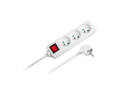 Rebel elektros tinklo ilgintuvas 3 lizdų 3m - 3x1.5mm su jungikliu