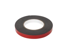 Dvipusė juosta REBEL (1 mm x 15 mm x 10 m) - juoda