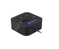 Rebel HUB USB 2.0 3 šakotuvas su atminties kortelių skaitytuvu