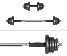 REBEL ACTIVE reguliuojamo svorio hanteliai dėkle, 20 kg, su štanga