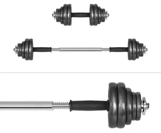 REBEL ACTIVE reguliuojamo svorio hanteliai dėkle, 30 kg, su štanga