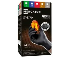 Rękawice Mercator Medical Nitrilinės pirštinės Mercator GoGrip ONE-BY-ONE, juodos, XXL, 100 vnt.
