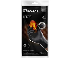 Rękawice „Mercator Gogrip“ juodos nitrilinės pirštinės, 4 vnt., S dydis