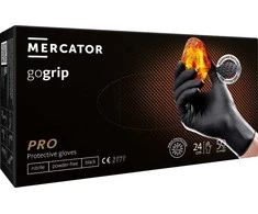 Mercator Medical Nitrilo pirštinės GoGrip juodas, dydis XXL, 50 vnt.