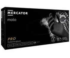 Rękawice Mercator Medical Nitrilinės pirštinės MERCATOR MOTO, juodos, L, 100 vnt.