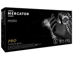 Rękawice Mercator Medical Nitrilinės pirštinės MERCATOR MOTO, juodos, XXL, 100 vnt.