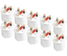 ES ir JK 13A 250V saugiklių kelioninių adapterių rinkinys, 10 vnt. Amio-04858