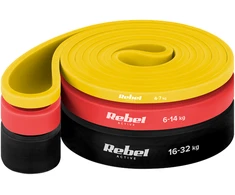 Rinkinys TPE mankštos juostų rinkinys - Power Band PT-S3, 4-32 kg, 3 TPE juostos, REBEL ACTIVE