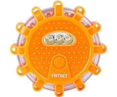 LED avarinės lempos su žibintuvėlio funkcija 12SMD+3SMD, rinkinys 10 vnt. AMIO-04672