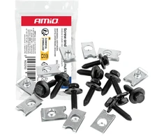 Rinkinys śrubek i blaszek montażowych 22 mm ? 6 mm 10kpl amio-05033