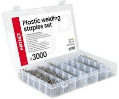 Plastiko suvirinimo segtukų rinkinys, 3000 vnt. AMIO-04743