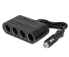 Keturių lizdų prailgintojas su įkrovikliu 2x USB-A + 1x USB-C 12/24V 120W 80 cm AMIO-04367