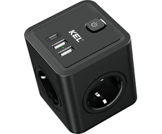 Plastrol Rozgałeźniki 4x2p+Z oraz 2xUSB-A , 1xuSB-C Schuko , KEL