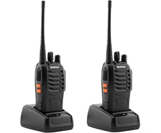 2x racijos + ausinės „Baofeng BF888S PMR“ ilgo nuotolio