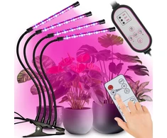 RTO - 4x lampa do wzrostu uprawy roślin 80x led full spectrum 36w + pilot - e949-1