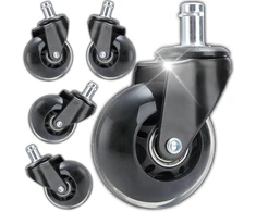 Retoo RTO 5x kółka do fotela obrotowego mocne kauczukowe gumowe silikonowe 10mm or1204