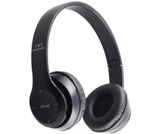 RTO Ausinės belaidės p47 bluetooth mikrofon mp3- e142 juoda