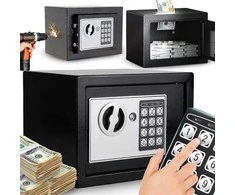 Domowy Namų seifas su elektronine spyna 10l, rakto kodu, šarvuotas XL - ER1103