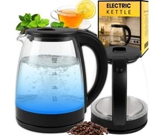 Retoo Virdulys, Elektrinis stiklinis virdulys su LED apšvietimu, 1,7 l, temperatūros reguliavimas, 2200 W - or1296