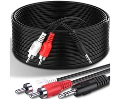Aux kabelis, mini lizdas 3,5 mm, 2 RCA, RCA, stereo, 1,5 m, e398, 1 vnt.