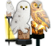 RTO Lampa solarna led sowa ogrodowa duża lampka wbijana dekoracja do ogrodu - or1228