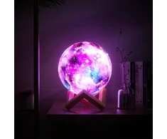 RTO naktinė lempa, mėnulio šviesa, šviečianti 3D mėnulio šviesa, RGB nuotolinio valdymo pultas, LED šviesa, mėnulio šviesa