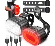 Lampka Dviračio žibintas priekyje ir gale LED, galinga baterija priekinio dviračio komplektui - ER1030