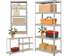 RTO Lentyna metalowy magazynowy 2w1 5 półek garażowy 180x90x40cm 750kg-or1116
