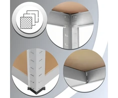 RTO Lentyna metalowy magazynowy 2w1 5 półek garażowy 180x90x40cm 750kg-or1116