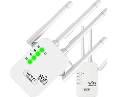 RTO Mocny wzmacniacz sygnału wifi 4-anteny 300mb/s 2.4 ghz repeater zewnętrzny - er1046
