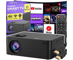 RTO Projektorius rzutnik smart tv wifi full hd 4k 900lm lcd led bluetooth android - er1159-1