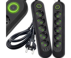 RTO Przedłużacz 5m listwa zasilająca 5 gniazd 3 usb przycisk antyprzepięciowa